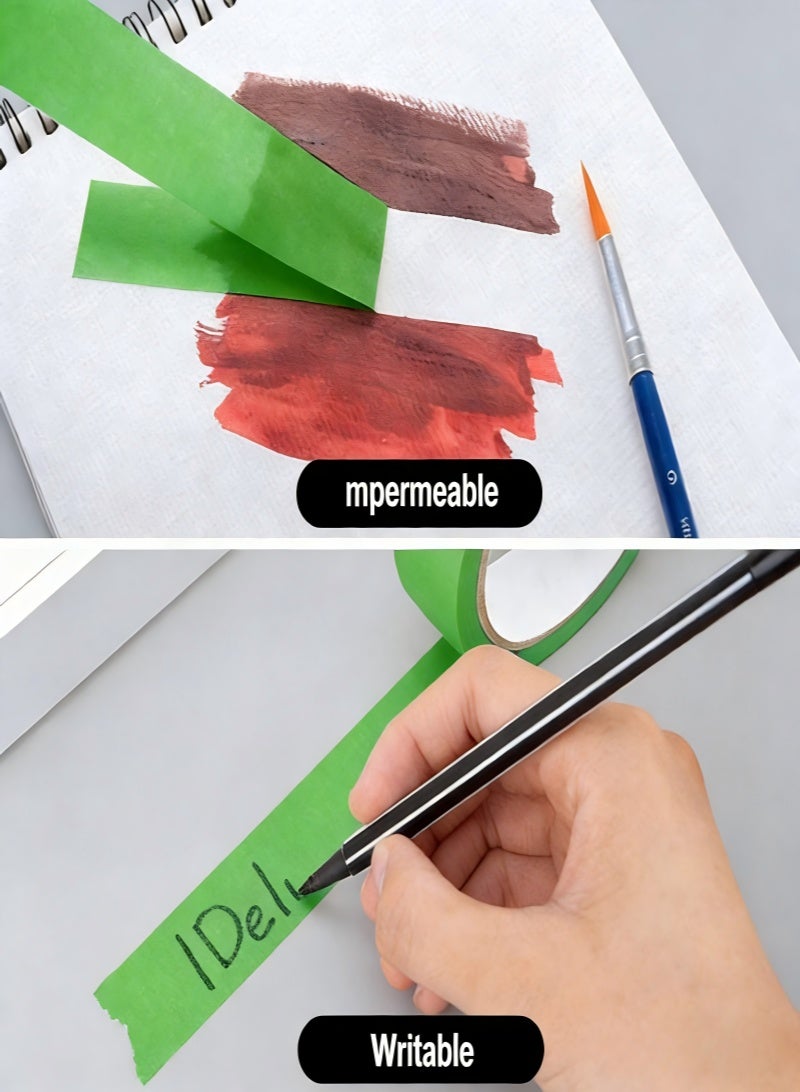 5pcs Masking Tape, Premium Art Tape,High-quality Tape Roll,Labeling.Has Strong Adhesion and Residue Free. With A Length Of 787.4 Inches And A Width of 0.787 Inches.Perfect for Painting, Crafts，Drawing, Paper Crafts, and Watercolor Projects.Multiple Uses.（Green） - Image 3